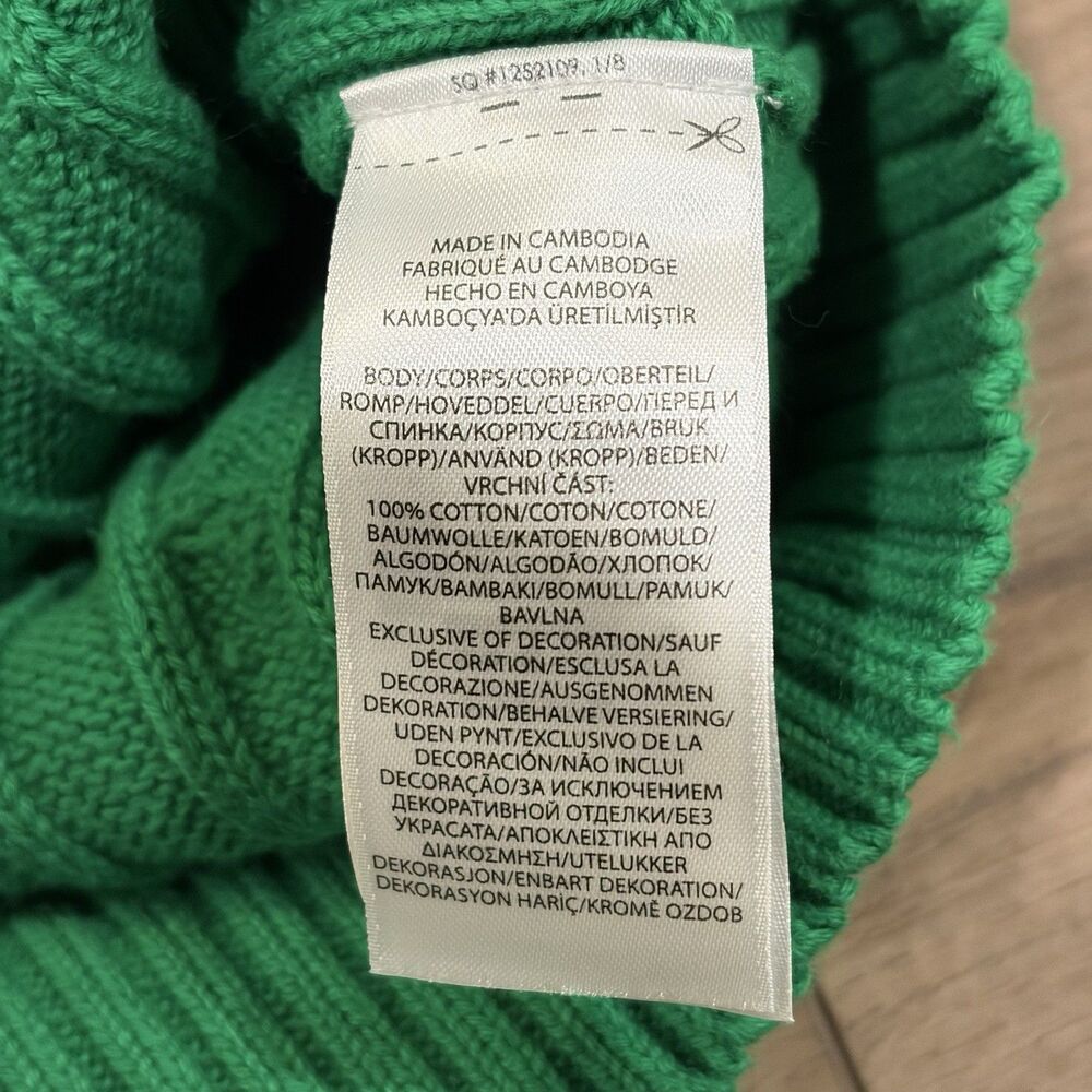 POLO Ralph Lauren Green Cable Knit Sweater XXL Classic Preppy Women’s - Picture 10 of 11